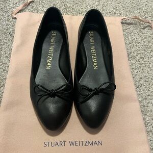 Stuart weitzman bow ballet flats nappa leather size 6